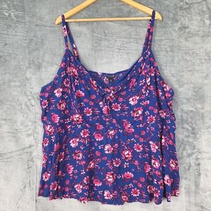 Torrid Top 5X Blue Babydoll Eyelet Floral Boho Gauze‎ Coquette Feminine Pinup